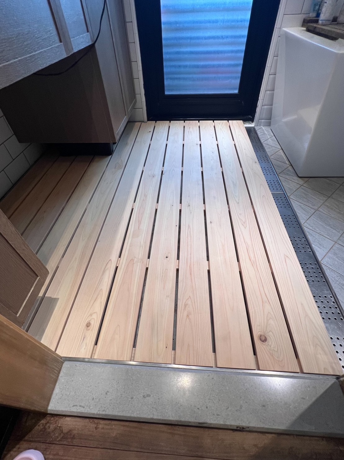 Hinoki bath duckboard